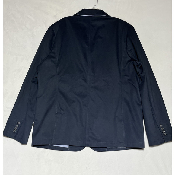 LL Bean Mens Cotton Blazer Jacket Size 46 Regular Navy Two Button Sport Coat - Picture 2 of 15
